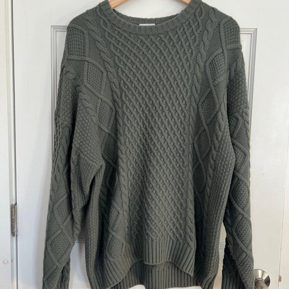 Aritzia Sunday Best Cable Knit Peggy Sweater in Sage